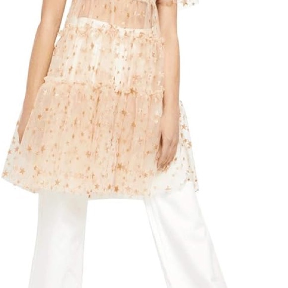 NWT Free People Starbright Glitter Smocked Tunic Top - Picture 4 of 6